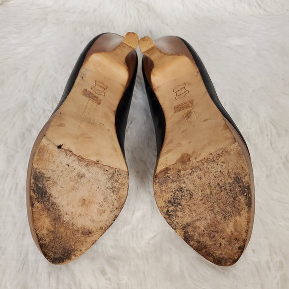 Steve Madden Lalo Wooden Peep Toe Heels Size 7.5 - Picture 6 of 7